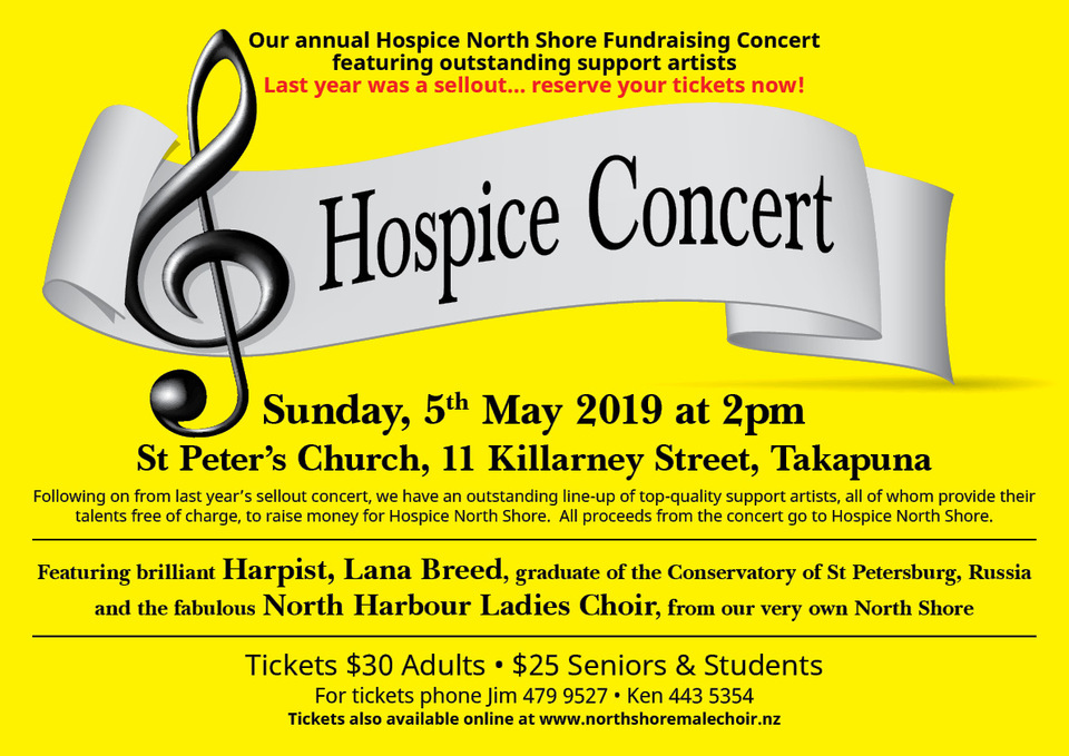 North Shore Male Choir Hospice Fundraiser Concert